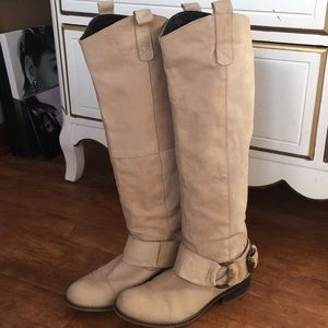 Steve Madden cream suede riding boots
